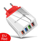 Carregador USB 20W com 4 Portas | Quick Charge 3.0 para iPhone e Android