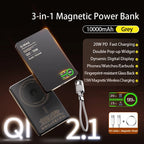 Power Bank Magnético Qi 2.1 5000/10000mAh | Compatível com MagSafe, Apple Watch e AirPods