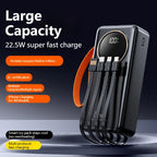 Power Bank OUIO 80000mAh 22.5W | Carregador Portátil com Cabos Integrados