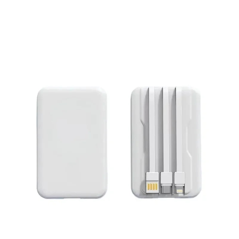 Power Bank Magnético 10000mAh 22.5W | Carregamento Sem Fios e Cabo Integrado