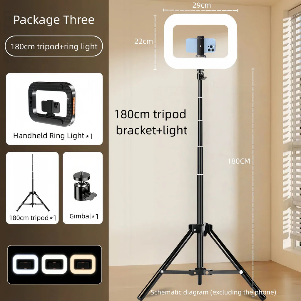 Ring Light LED Portátil Recarregável | Luz para Vídeos, Lives e Fotografia