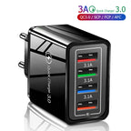 Carregador USB 20W com 4 Portas | Quick Charge 3.0 para iPhone e Android
