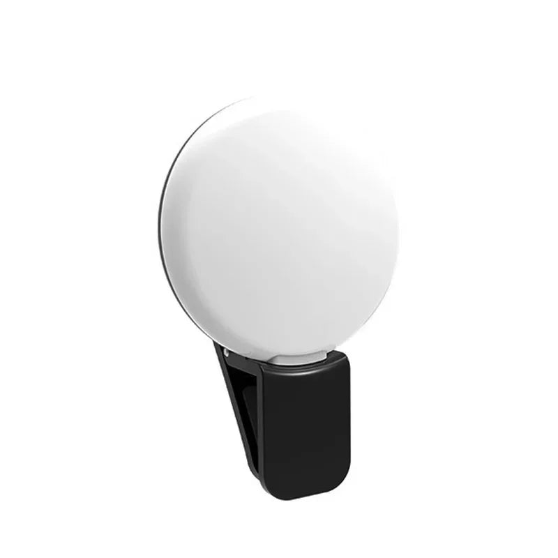 Luz LED para Selfies Recarregável | Clipe Universal com 3 Níveis de Brilho