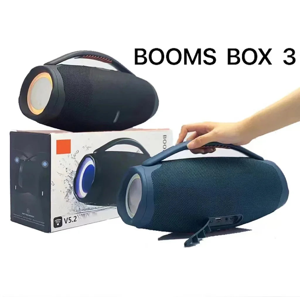 Coluna Bluetooth Portátil 100W | Som Estéreo, USB, AUX e Bateria Recarregável