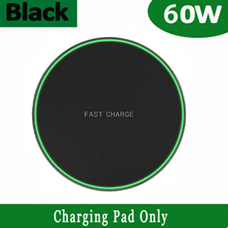 Carregador Sem Fios 60W USB-C | Base Wireless para Smartphones Compatíveis
