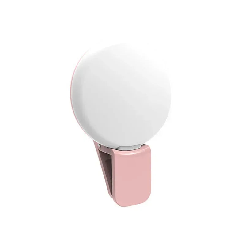 Luz LED para Selfies Recarregável | Clipe Universal com 3 Níveis de Brilho