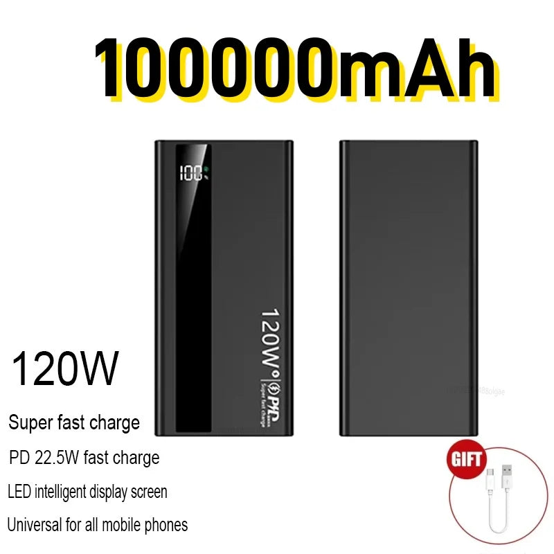 Power Bank 500000mAh 120W | Carregador Portátil de Carregamento Rápido