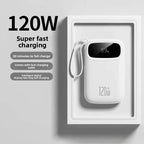 Power Bank DIEZONG 20000mAh 120W | Carregamento Super Rápido com Cabo Integrado