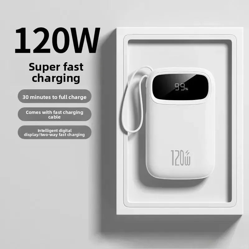 Power Bank DIEZONG 20000mAh 120W | Carregamento Super Rápido com Cabo Integrado