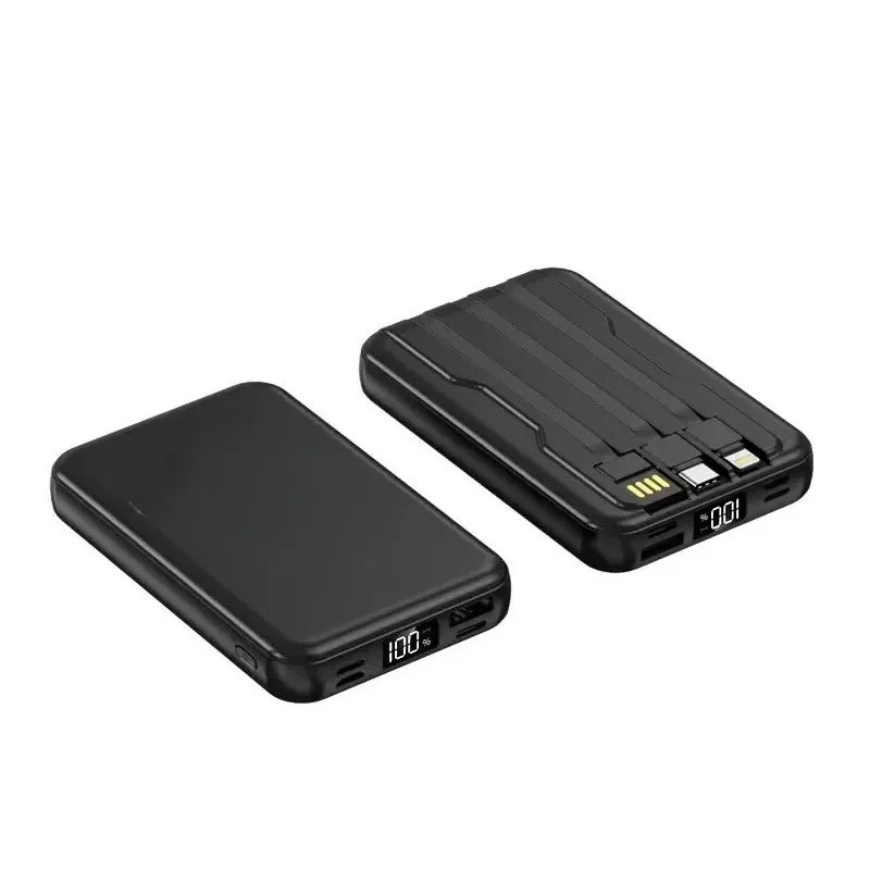 Power Bank Magnético 10000mAh 22.5W | Carregamento Sem Fios e Cabo Integrado