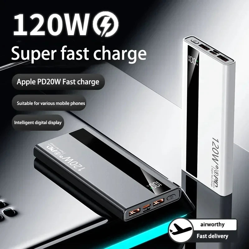Power Bank 500000mAh 120W | Carregador Portátil de Carregamento Rápido
