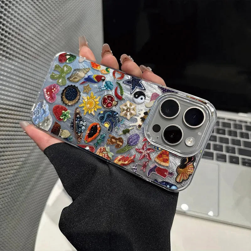 iPhone Case Flash Diamond Multi Style Para iPhone (Diversas versões) Tampa Transparente.