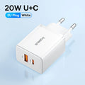 Carregador USB-C Baseus 20W PD | Carregamento Rápido para iPhone e Android