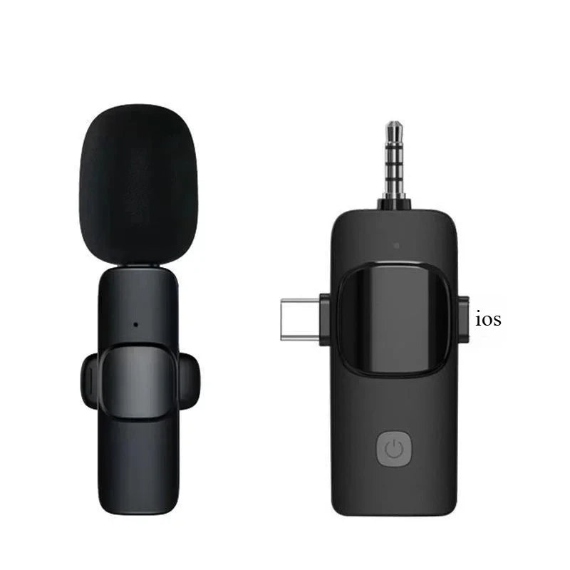 Microfone Lavalier Sem Fios USB-C | Redução de Ruído para iPhone e Android