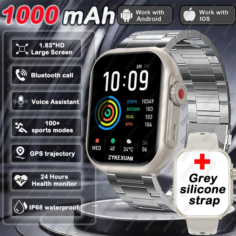 Smartwatch AMOLED 1.96" | Chamadas Bluetooth, GPS e Monitor de Saúde IP68