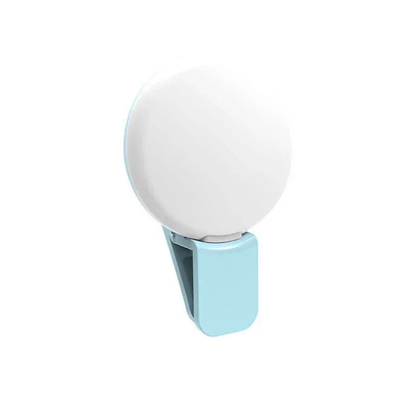 Luz LED para Selfies Recarregável | Clipe Universal com 3 Níveis de Brilho
