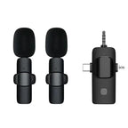 Microfone Lavalier Sem Fios USB-C | Redução de Ruído para iPhone e Android