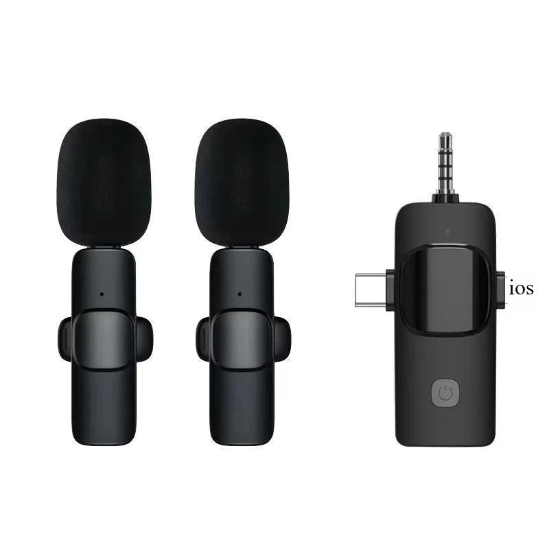 Microfone Lavalier Sem Fios USB-C | Redução de Ruído para iPhone e Android