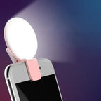 Luz LED para Selfies Recarregável | Clipe Universal com 3 Níveis de Brilho