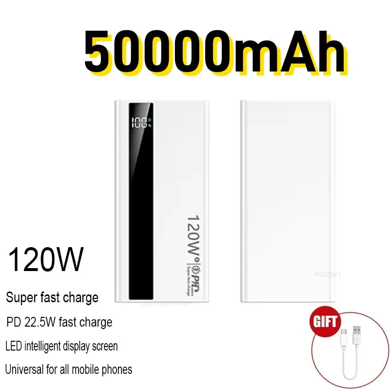 Power Bank 500000mAh 120W | Carregador Portátil de Carregamento Rápido