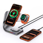 Estação de Carregamento Magnética 4 em 1 15W | Compatível com iPhone, Apple Watch e AirPods