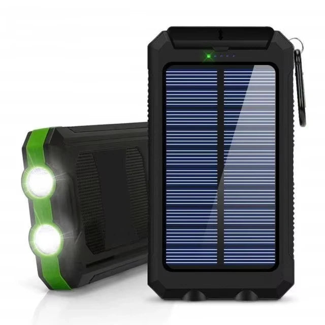 Power Bank Solar 80000mAh | Carregador Portátil com Lanterna LED e Carregamento Rápido