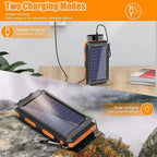 Power Bank Solar 80000mAh | Carregador Portátil com Lanterna LED e Carregamento Rápido