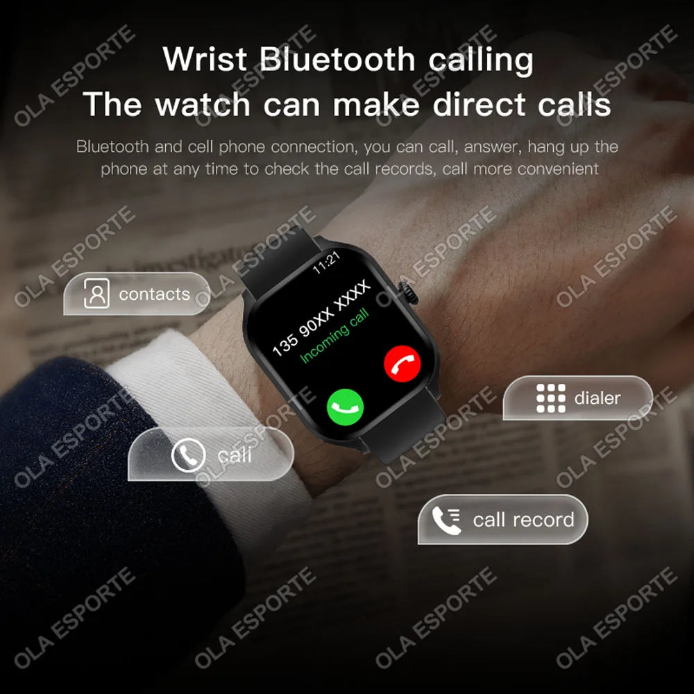 Smartwatch 2.01" HD | Chamadas Bluetooth, GPS e Monitor de Saúde