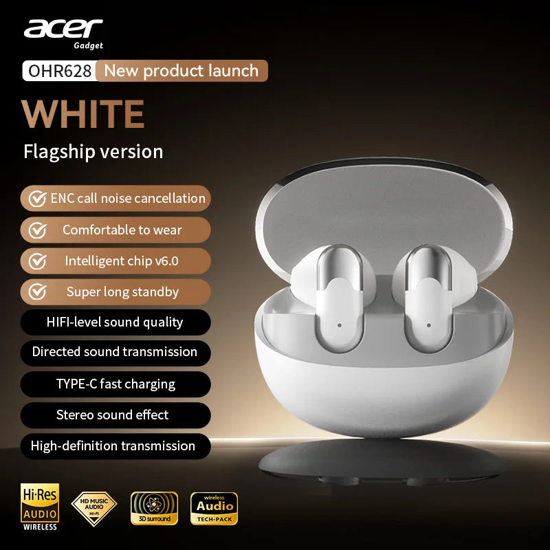 Acer Ohr628 Bluetooth | Auriculares Sem Fios com Som HiFi e Microfone