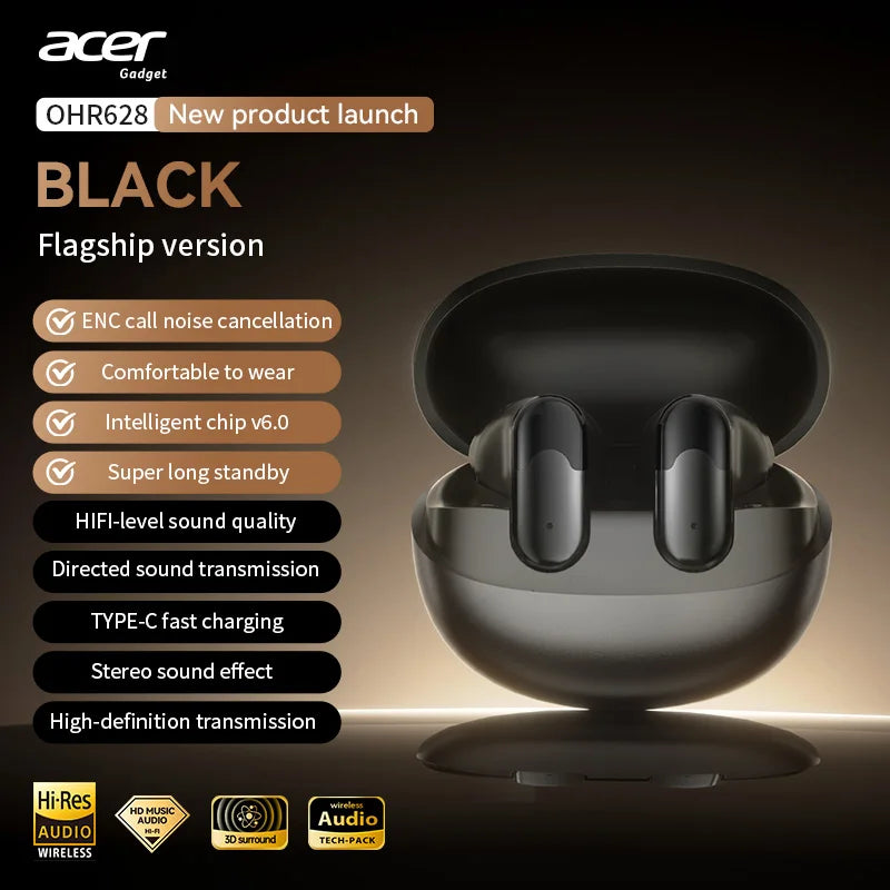Acer Ohr628 Bluetooth | Auriculares Sem Fios com Som HiFi e Microfone