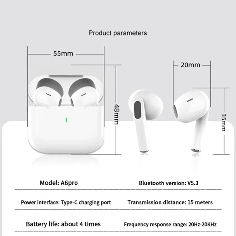 Auriculares Bluetooth Air Pro ANC | Som HiFi e Cancelamento de Ruído
