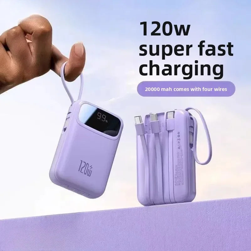 Power Bank DIEZONG 20000mAh 120W | Carregamento Super Rápido com Cabo Integrado