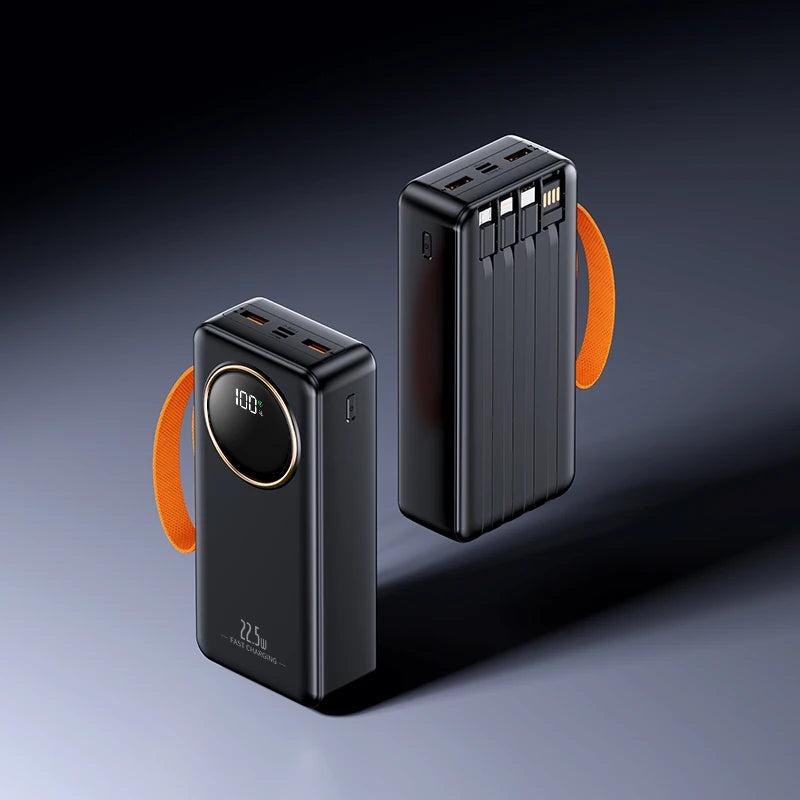 Power Bank OUIO 80000mAh 22.5W | Carregador Portátil com Cabos Integrados