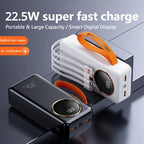 Power Bank OUIO 80000mAh 22.5W | Carregador Portátil com Cabos Integrados