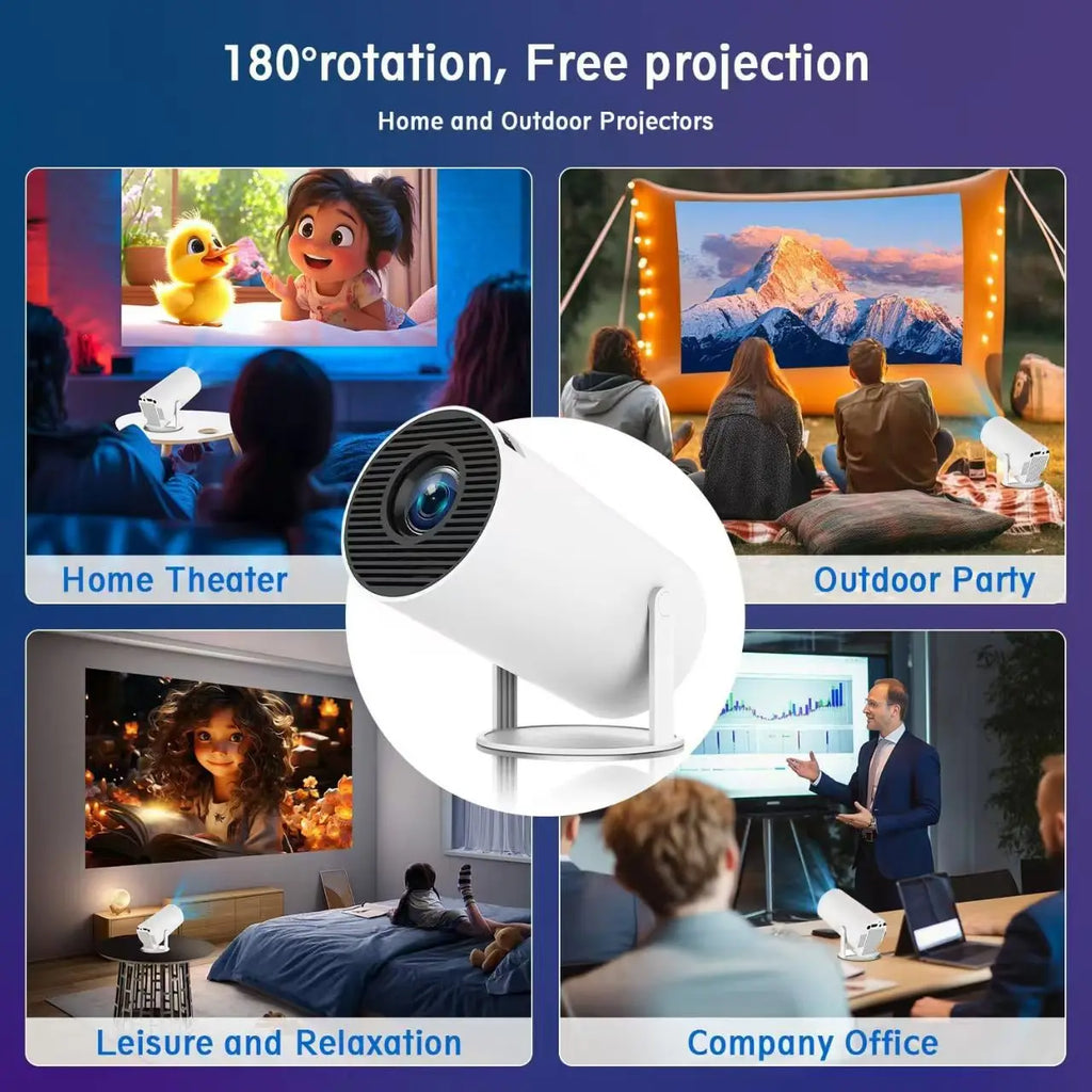 Projetor Portátil KaiAqua Wi-Fi 6 | HD 720P Compatível 4K Bluetooth 5.3