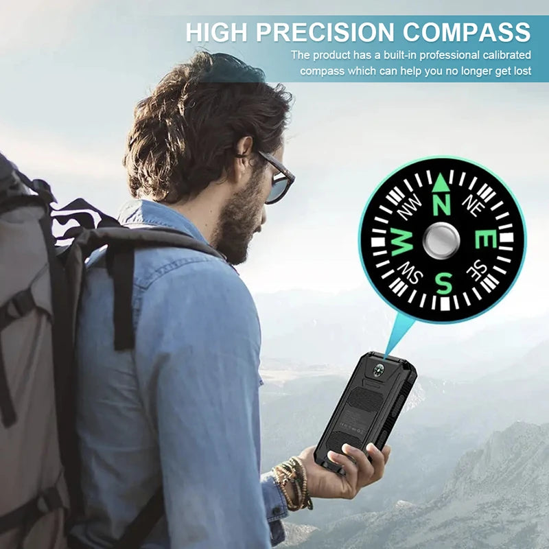 Power Bank Solar 80000mAh | Carregador Portátil com Lanterna LED e Carregamento Rápido