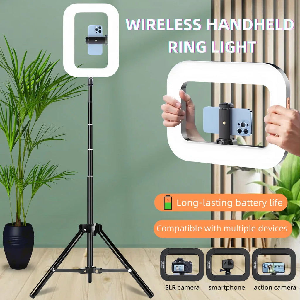 Ring Light LED Portátil Recarregável | Luz para Vídeos, Lives e Fotografia