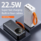 Power Bank OUIO 80000mAh 22.5W | Carregador Portátil com Cabos Integrados