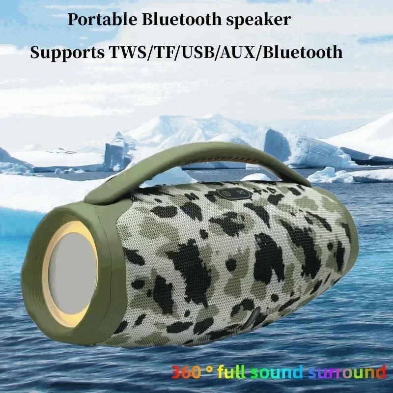 Coluna Bluetooth Portátil 100W | Som Estéreo, USB, AUX e Bateria Recarregável