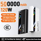 Power Bank 500000mAh 120W | Carregador Portátil de Carregamento Rápido