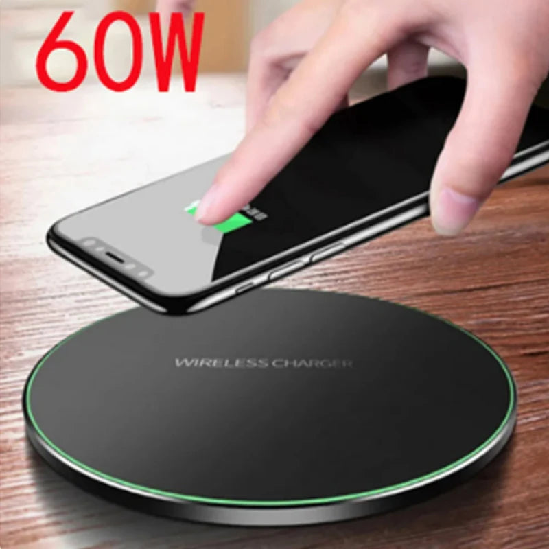 Carregador Sem Fios 60W USB-C | Base Wireless para Smartphones Compatíveis