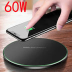 Carregador Sem Fios 60W USB-C | Base Wireless para Smartphones Compatíveis