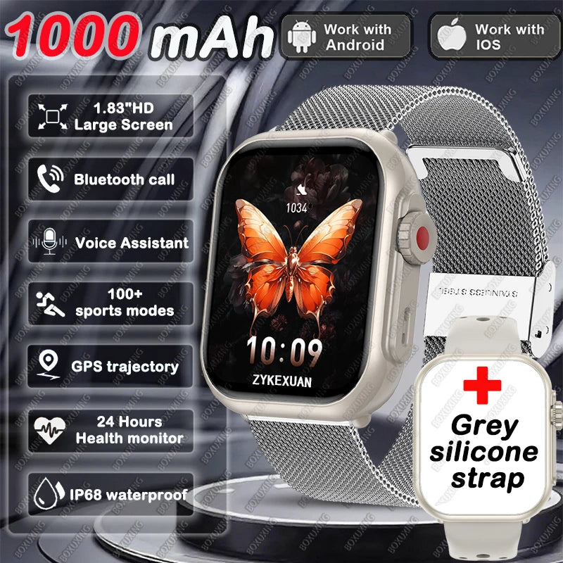 Smartwatch AMOLED 1.96" | Chamadas Bluetooth, GPS e Monitor de Saúde IP68