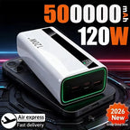 Power Bank 500000mAh 120W | Carregador Portátil de Carregamento Rápido
