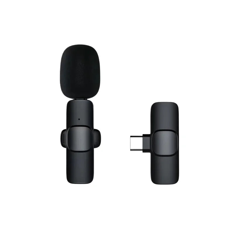 Microfone Lavalier Sem Fios USB-C | Redução de Ruído para iPhone e Android