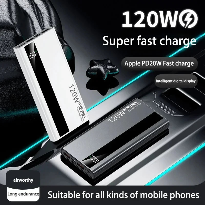 Power Bank 500000mAh 120W | Carregador Portátil de Carregamento Rápido