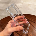 Capa transparente de luxo para iPhone 17 Air 16 15 14 Plus 13 12 11 Pro Max Shockproof HD Clear capa traseira acrílica dura
