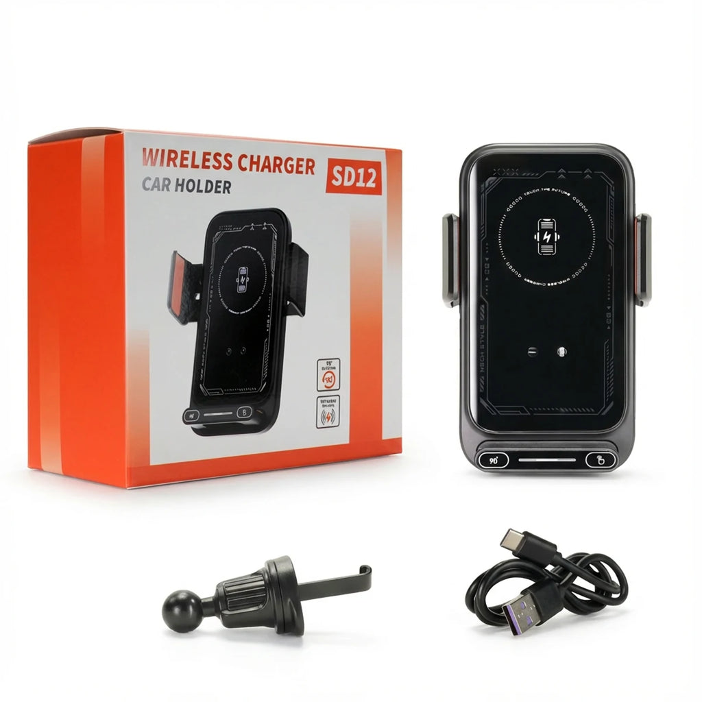 Suporte para Carro com Carregamento Sem Fios 15W | Suporte Automático Qi
