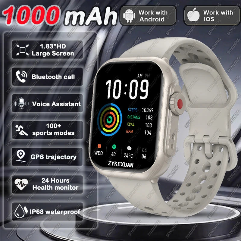Smartwatch AMOLED 1.96" | Chamadas Bluetooth, GPS e Monitor de Saúde IP68