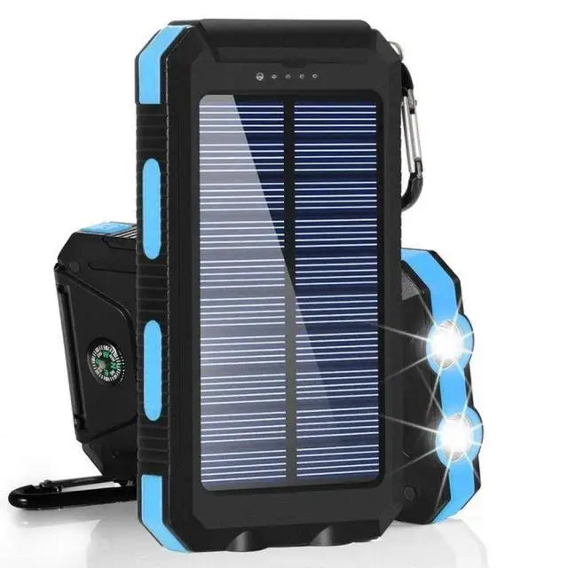 Power Bank Solar 80000mAh | Carregador Portátil com Lanterna LED e Carregamento Rápido
